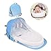 YUELAI Baby Travel Bed Portable Lettino, Pieghevole da Viaggio Culla, Lettino Neonato Pieghevole Culla con Zanzariera per Materasso Ciondolo Comfort Traspirante Blue