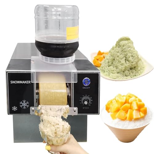 WOTZOV Macchina tritaghiaccio Automatica Professionale, tritaghiaccio a Forma di Fiocco di Neve in Acciaio Inossidabile per Feste e Uso Commerciale.,360w