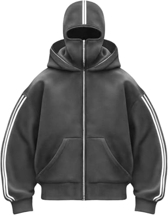 Générique Sweat à Capuche Zippé Homme Veste Chaude Hoodie Balaclava