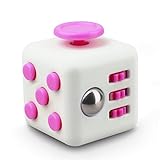QQPOW Cube Relieve Stress for Adults Children Anxiety Attention Relieves Stress and Anxiety Release Stress Toy (White and Pink)