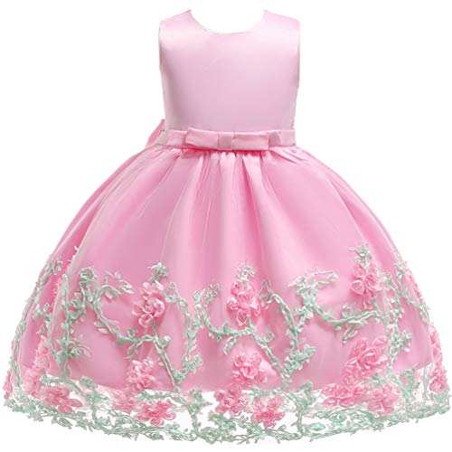 KILO&METERS Baby Girl Party Dresses 6-12 Months 1st Birthday Formal Elegant Dreses Gowns for Baby Girls Pink Toddler Tutu Princess Christmas Pageant Dress pink80