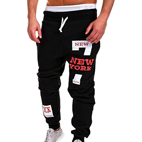 Xinantime_Pantalones de hombre Pantalones redondas Negro Mediano para Hombres ??red XXL