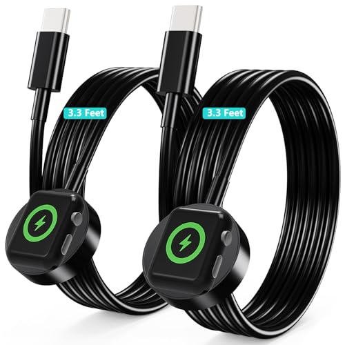 Upgraded 2 Pack for Apple Watch Charger USB C Cable, [MFi Certified] iWatch Charger Cable 3.3FT Magnetic Cord Compatible with iWatch Series 10/SE 2/SE/9/8/7/6/5/4/3/2/1-Black