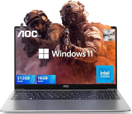 AOC Laptop Computer 15.6" Full HD IPS Display Laptop with N97 Pro...