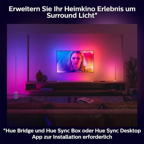Philips Hue Play Gradient Light Tube schwarz 75cm, 110lm, Surround-Beleuchtung, bis zu 16 Mio. Farben, einstellbare Lichteffekte, steuerbar via App, für Fernseher geeignet 4