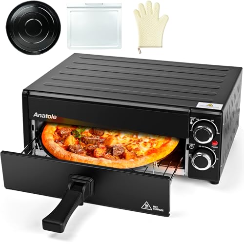 Anatole Electric Pizza Oven 12' 1800W Indoor Countertop Pizza Maker Time Temperature Adjustable...