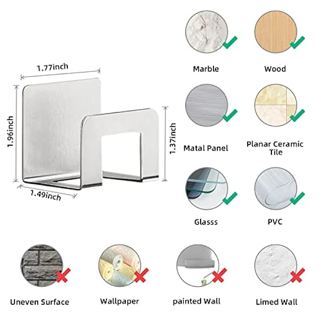 2Pcs Sponge Holder for Kitchen Sink,SUS304 Stainless Steel Waterproof Strong Sink Sponge Holder,Adhesive Hanging, Suitable for Kitchen Brush, Dish Rag, Gloves, Anti-Rust Coating