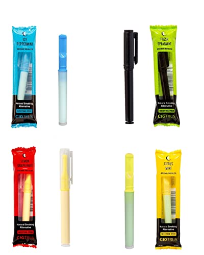 Cigtrus Natural Quit Smoking Aid Craving Relief Tobacco Free Nicotine Free Non Electric Oxygen Inhaler Stick For Oral Fixation Support 4 Flavor Variety Pack #TOP22