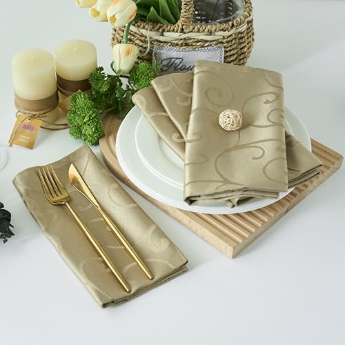 Servilletas de Tela Cuadradas Taupe 18 x 18 Pulg miniatura 2