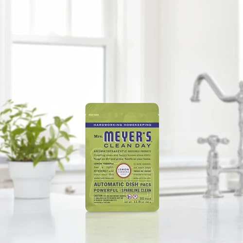 Image of MRS. MEYER'S CLEAN DAY Automatic Dishwasher Pods, Lemon Verbena, 20 Count (Pack of 6)