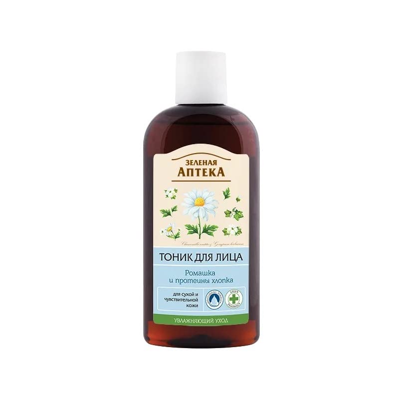 Chamomile & Proteins cotton Tonic for Dry and Sensitive Skin 200ml Green Pharmacy 9687
