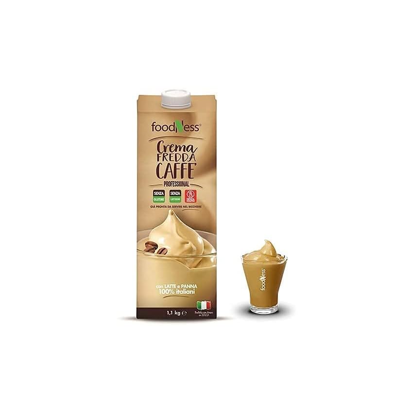 Immagine del prodotto foodNess - Crema Caffè Fredda, Miscela UHT Liquida Senza Lattosio a Lunga Conservazione, Realizzato con Crema di Latte Vellutata, Senza Glutine, 100% Made in Italy - Confezione da 1,1 litri