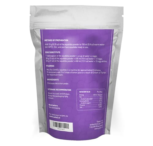 Saheli Aquafaba Fine Powder (10.6oz) | Vegan & Plant Based Egg Substitute & Cocktail Foaming | Replaces 120 Eggs