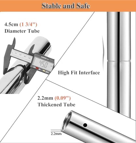 Premium Dance Pole Removable Spinning Static Dancing HeavyDuty Steel Pole Adjustable Height,Dancer Pole,Removable Dance Pole, Home Fitness Stripper Pole, Studio/Gym/Bar/Club Profes