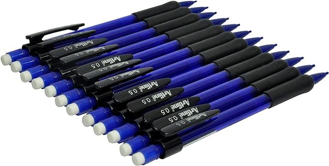 Artline Mechanical Pencil with Eraser, 0.5mm Lead, Fine Tip, 12 Pieces Pencil in a Box - ARMPEK-7051