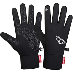 coskefy Winter Gloves, Thermal Touch Screen Gloves Windproof Warm Cycling Gloves Running Gloves Liner for Men Women…