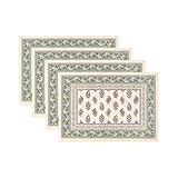 Elrene Home Fashions Nomad Harvest Block Print Fall/Thanksgiving Cloth Dining Rectangle Placemats, 13'x19', Set of 4