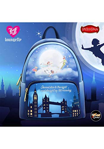 Loungefly Disney Peter Pan Second Star Glow Womens Double Strap Shoulder Bag Purse2