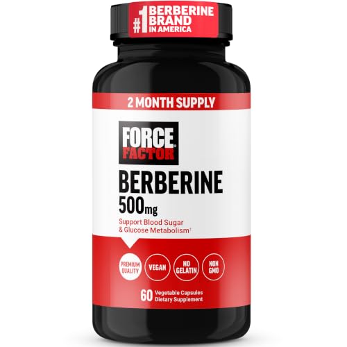 Force Factor Berberine Supplement, 500mg, 60 Vegetable Capsules