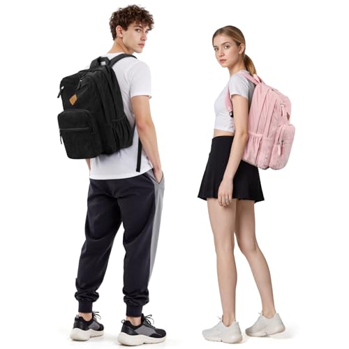 Image of ZORFIN 26L Backpack for College, and Travel: Corduroy Bookbag - Sky Blue