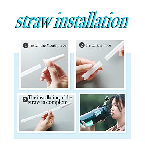 Drinkfles met rietje, 1,7 l, geschikt voor fitnessstudio, yoga, kantoor, camping en gezinsleven, lekvrij, grote waterfles zonder BPA met rietje voor fitnessstudio, waterfles - Image 6