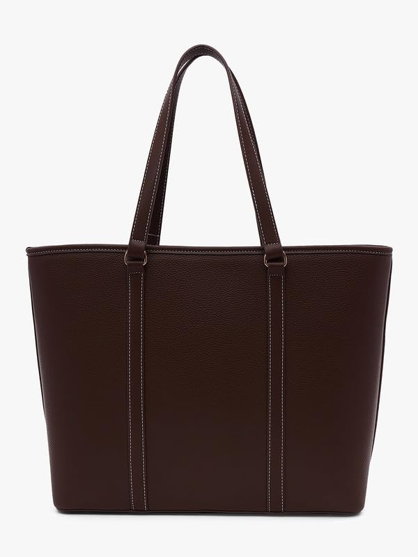 Image of Kazo Bag Chocolate Brown Structured Shoulder Handbag | Premium Faux Leather Purse