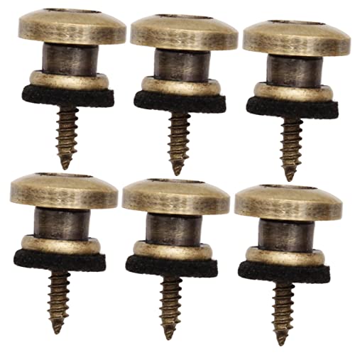 Yardwe Guitar Strap Button Locks Set 6pcs Metal Guitar Strap Locks for Bass Acoustic Easy to Install