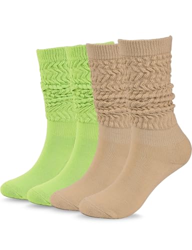 Image of Buauty Slouch Socks for Women, Soft Extra Long Chunky Scrunch Knee High Sock Winter Knit Slouchy Socks Leg Warmmers
