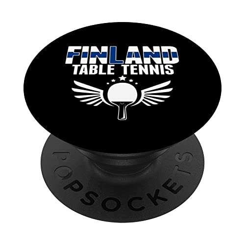 Finland Table Tennis Lovers Finnish Ping Pong Team Supporter PopSockets Swappable PopGrip, Black
