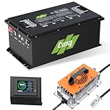 160Ah 48V Lithium Golf Cart Battery with 18A LiFePO4 Charger, 48V Lithium Battery, Built-in Bluetooth 200A BMS, 1000A Peak Current, Perfect for Golf Cart, Trolling Motor