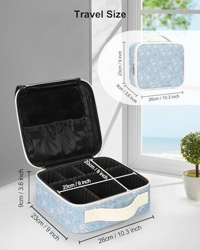 Image of Relavel Travel Makeup Case, Professional Makeup Artist Makeup Bag, Portable Makeup Train Case Organizer with Adjustable Dividers, Cute Cosmetic Bags Birthday Gifts for Girls and Women