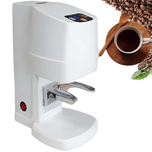 vnmudzeo Commercial Electric Coffee Tamper,100 w Cordless Electric Espresso P0wder Pressing Machine,for 58 mm Coffee Handle,ThreadedWhite
