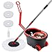Spin Mop and Bucket, Mop Set with Bucket On Wheels with 3 Microfiber Mop Refills, Stainless Steel 61