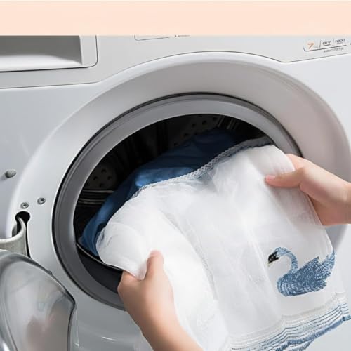 Image of Premium Cotton Net AC Cover for 1.5-2 Ton Split Air Conditioner | Dust Protection AC Indoor Unit Cover for Summer | Embroidered & Printed | Pack of 1 (Blue Duck)