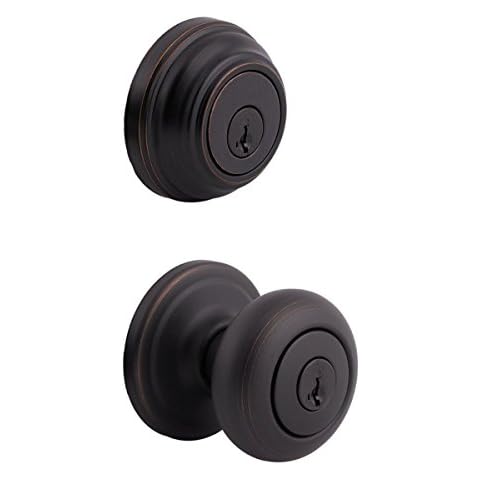 Kwikset 99910-035 Juno Entry Door Knob and Single Cylinder Deadbolt Combo Pack Cover
