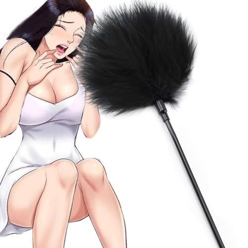 Image of Sextoys Feather Stick Stimulatators Broom for Bedroom Cleaning Black Feather Soft, Lightweight, Comfortable and Smooth -Q