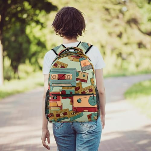 Sac à dos d'école multicolore rétro 40cm pour adolescents