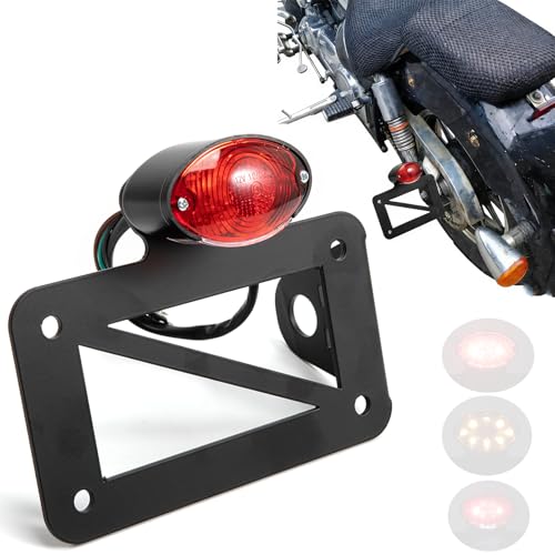 APEBAZY Feu Arriere Moto LED Eclairage de Plaque Moto Feu Stop Compatible Bobber Chopper Custom Touring