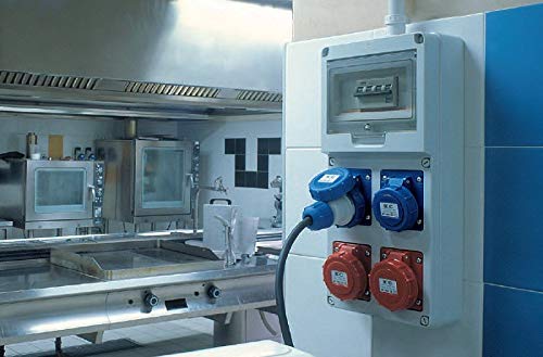 elettrocanali Quadro Industriale Stagno Ip65 Grigio 8 Moduli per 4 Prese Ec69023