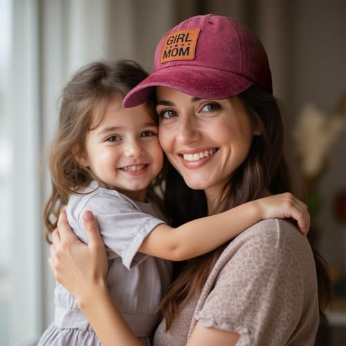 Image of Mother Mama Mom Hat for Women Leather Patch Baseball Mom Trucker Cap Gifts for Mothers Day Birthday