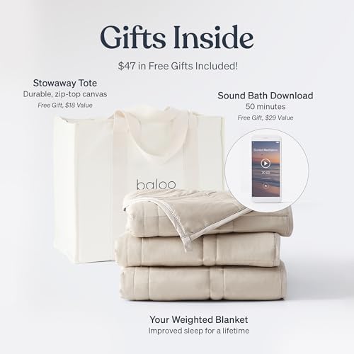 Image of Baloo Weighted Blanket for Adults 15 lb Full /Queen (Silver Sage, 60 inchx80 inch)