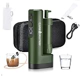 CaredWater Electric Portable Water Filter Purifier Survival for Camping Backpacking Hiking Travel, W