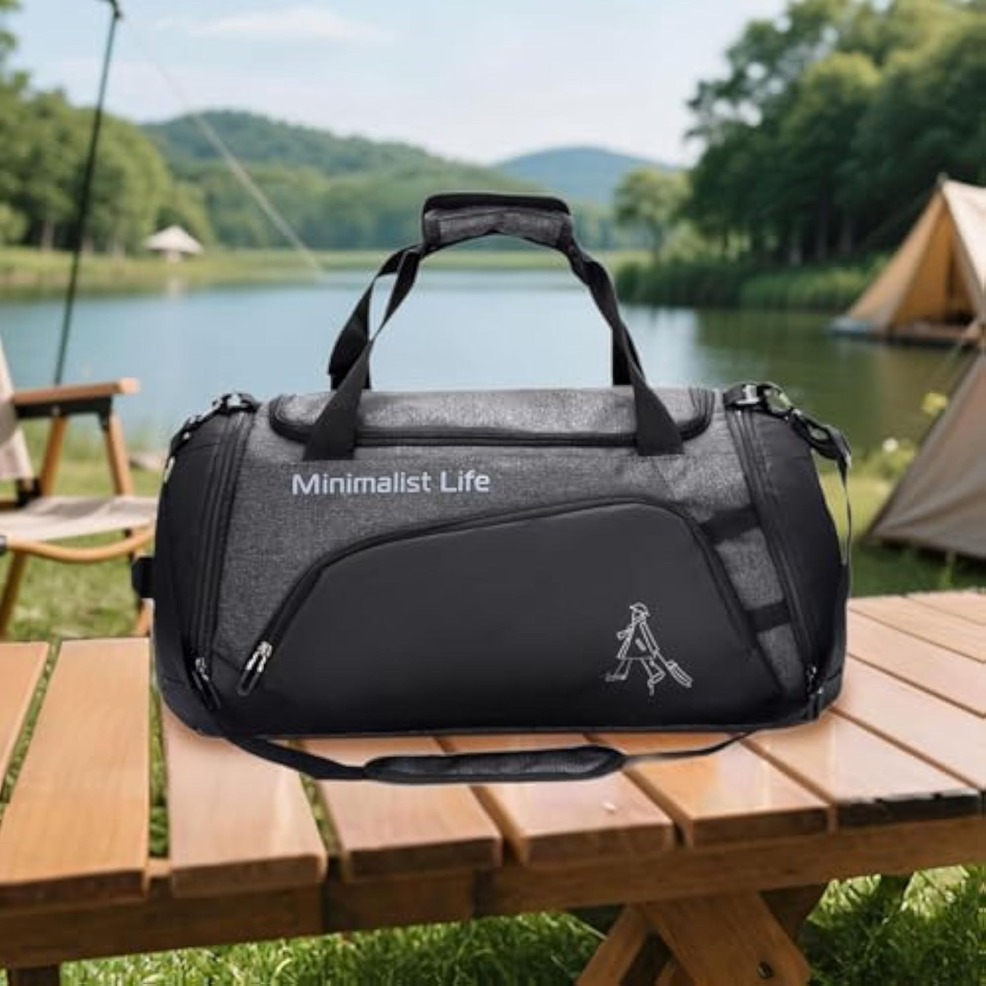 Lightweight Gym Bag for Sports, Gray