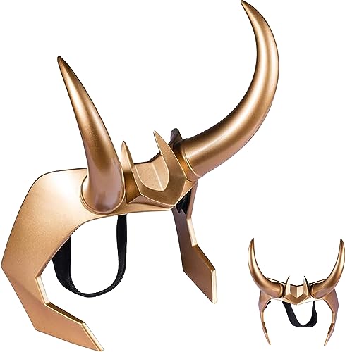 Superhero Helmet with Horns, 2021 TV Series Movie Thor Ragnarok Norse Mythology Mask Cosplay Halloween Costume Party Props (L0KI Crown)