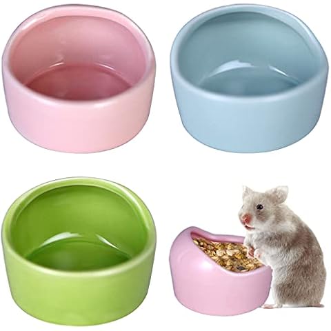 3 Stück Hamster Keramik Futterschalen, Keramik Napf für Haustiere, Keramische Hamster Futternapf, Kleintiere Keramik Futterschale Cover
