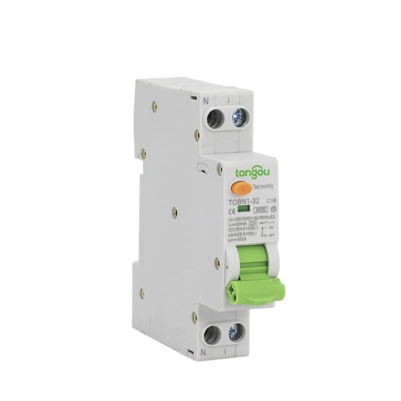 Przełącznik różnicowy, wyłącznik magnetoter typ A 6KA 1. 8 mm. 6A 10A 20A 25A 32A 3 0, ma 1p + n Wyłącznik prądu szczątkowego z ochroną przed prądem i wyciekiem (rozmiar: 10mA, kolor: 10