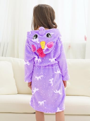 Image of Doctor Unicorn Soft Unicorn Hooded Bathrobe Sleepwear - Unicorn Gifts for Girls