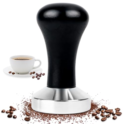 Byffoer Tampon à café 51 mm, tampon à expresso en acier inoxydable, tampon à café en acier inoxydable pour un expresso parfait pour les cafés et les amateurs de café parfaits