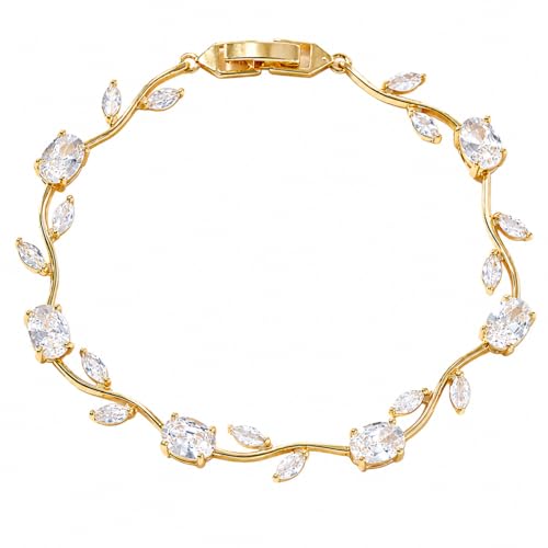 Image of Shining Diva Fashion Tulip Bracelet for Women, Floral Crystal, Anti Tarnish Jewellery Stylish Bracelet Gifts for Girls
