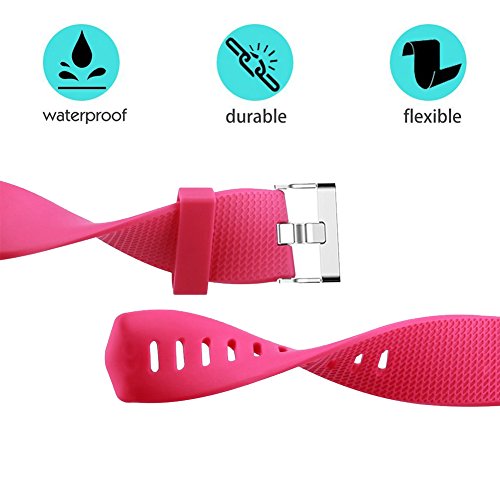 POY Replacement Bands Compatible for Fitbit Charge 2, Classic Edition Adjustable Sport Wristbands, Large Rose - Thumbnail 4